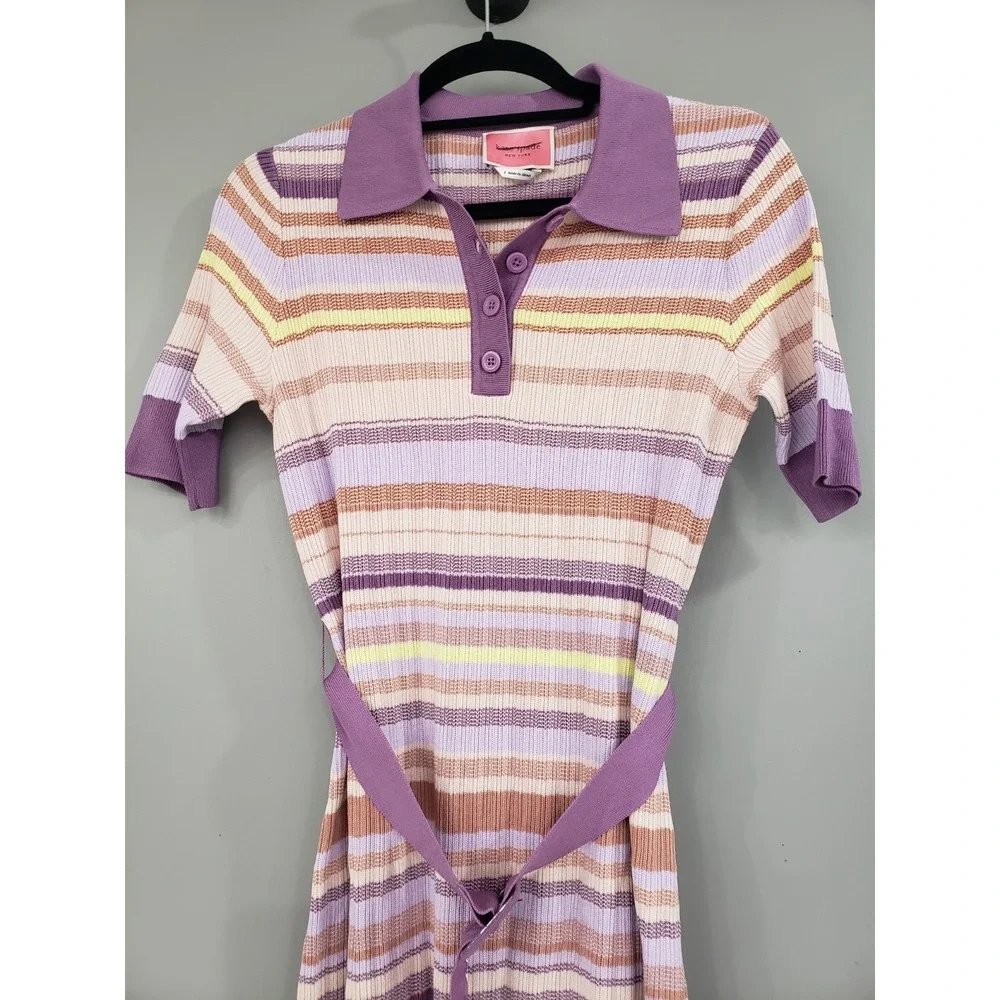NEVER‎ WORN SZ SMALL $398 Kate Spade New York Multi Color Stripe Polo Knit Dress
